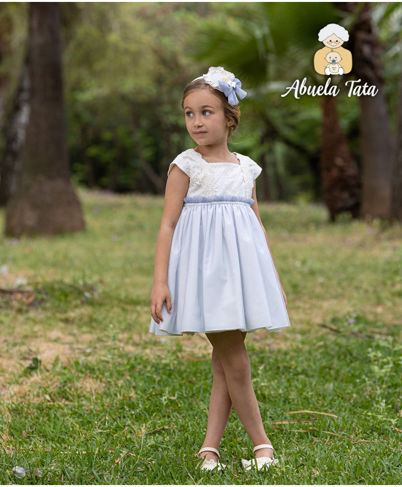 Vestido Ceremenia Tul Azul-Abuela Tata