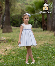 Vestido Ceremenia Tul Azul-Abuela Tata