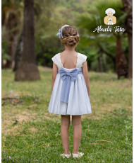 Vestido Ceremenia Tul Azul-Abuela Tata