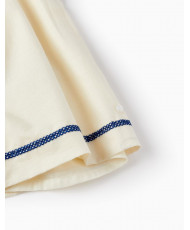 Vestido En Algodón Y Lino Para Niña, Beige Claro-Zippy