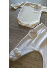 Conjunto Bodie y Polaina Conejito Marfil-Todo Amor Baby