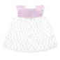Vestido de bebé niña combinado con microestampado de fantasía en lavanda-Martín Aranda