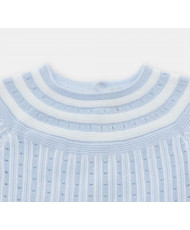 Conjunto de bebé niño de jubón y polaina de punto en celeste bebé-Martín Aranda