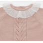 Conjunto de bebé niña de jubón y polaina de punto en rosa empolvado-Martín Aranda