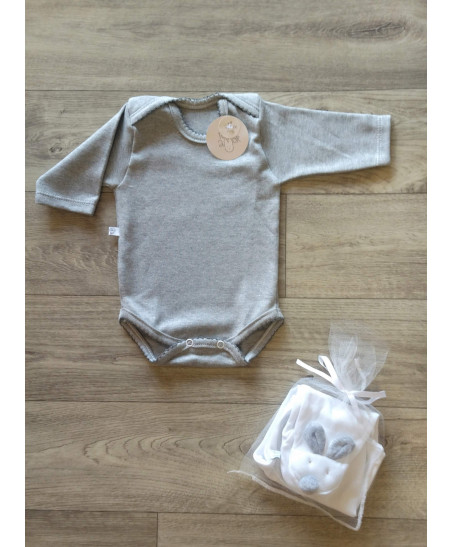 Conjunto Bodie y Polaina Conejito Gris-Todo Amor Baby