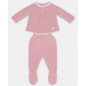 Conjunto de bebé niña de jubón y polaina de punto en rosa ciruela-Martín Aranda