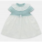 Vestido de bebé niña combinado con microestampado de lunares en verde bebé-Martín Aranda