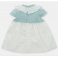 Vestido de bebé niña combinado con microestampado de lunares en verde bebé-Martín Aranda