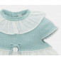 Vestido de bebé niña combinado con microestampado de lunares en verde bebé-Martín Aranda