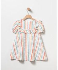 Vestido Rayas Naranja Niña-Coco Acqua