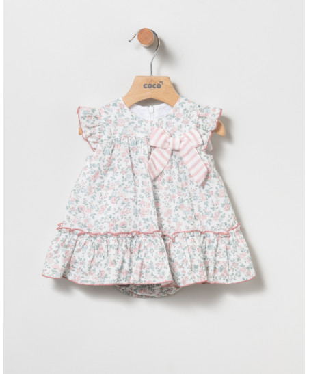 Braga+Vestido Flores Rosa- Coco Acqua