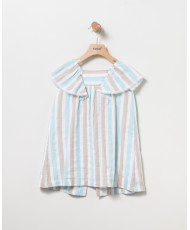 Vestido Rayas Turquesa Niña-Coco Acqua