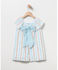 Vestido Rayas Turquesa Niña-Coco Acqua