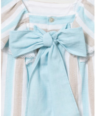 Vestido Rayas Turquesa Niña-Coco Acqua