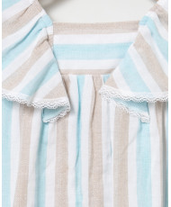 Vestido Rayas Turquesa Niña-Coco Acqua