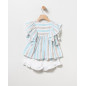 Short+Bluson Rayas Turquesa Niña-Coco Acqua