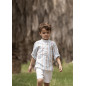 Conjunto Camisa Rayas Turquesa+Bermuda Blanca Niño-Coco Acqua