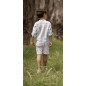 Conjunto Camisa Rayas Turquesa+Bermuda Blanca Niño-Coco Acqua