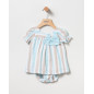 Braga+Vestido Rayas Turquesa Bebé Niña-Coco Acqua
