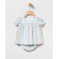 Braga+Vestido Rayas Turquesa Bebé Niña-Coco Acqua