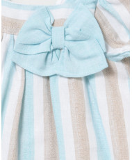 Braga+Vestido Rayas Turquesa Bebé Niña-Coco Acqua
