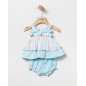 Conjunto Bluson Rayas Turquesa Bebé Niña-Coco Acqua