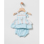 Conjunto Bluson Rayas Turquesa Bebé Niña-Coco Acqua