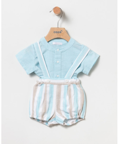 Conjunto Blusa+Ranita Bebé Niño-Coco Acqua