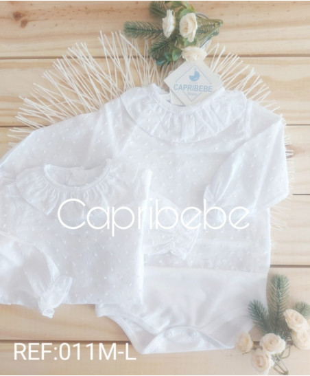 Body Camisa Plumeti Blanco-Capribebé
