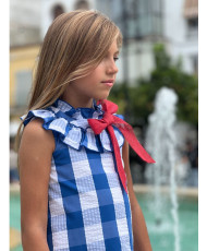 Vestido Niña Cuadros Azules-Nachete