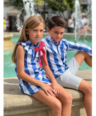 Vestido Niña Cuadros Azules-Nachete