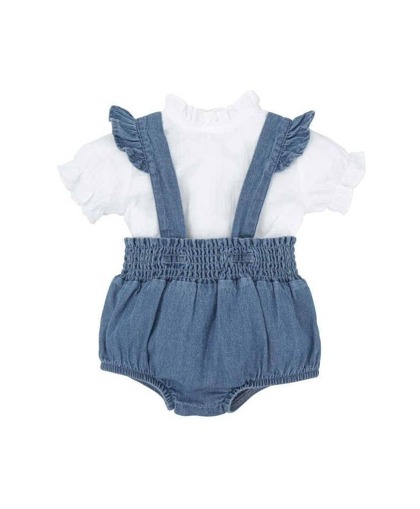 CONJUNTO PETO VOLANTE CON CAMISA CLAVEL Familia Indigo-Babidu