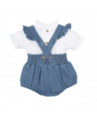 CONJUNTO PETO VOLANTE CON CAMISA CLAVEL Familia Indigo-Babidu