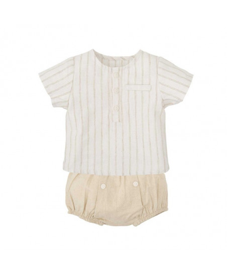 CONJUNTO CUBREPAÑAL MANGA CORTA LINEN-Babidu