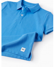 Polo En Piqué De Algodón Para Niño, Azul-Zipy