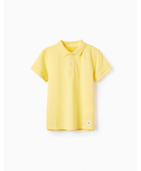 Polo De Algodón Para Niño, Amarillo-Zippy