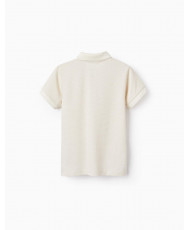 Polo En Piqué De Algodón Para Niño, Blanco-Zippy