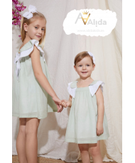 Vestido plumeti verde-Newness