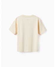 Camiseta De Algodón Para Niño 'Summer Festival', Beige-Zippy