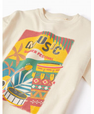 Camiseta De Algodón Para Niño 'Summer Festival', Beige-Zippy