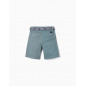 Pantalones Cortos Midi Con Cinturón Para Niño, Azul-Zippy
