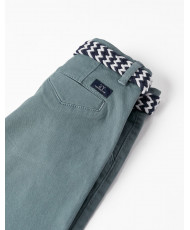 Pantalones Cortos Midi Con Cinturón Para Niño, Azul-Zippy