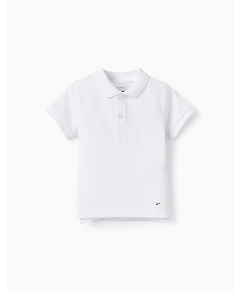 Polo En Piqué De Algodón Para Bebé Niño, Blanco-Zippy