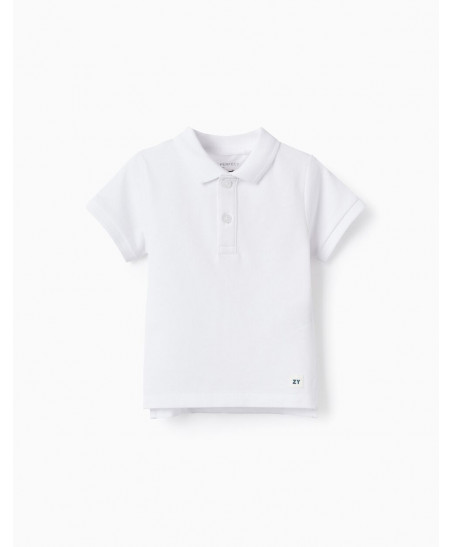Polo En Piqué De Algodón Para Bebé Niño, Blanco-Zippy