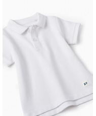 Polo En Piqué De Algodón Para Bebé Niño, Blanco-Zippy