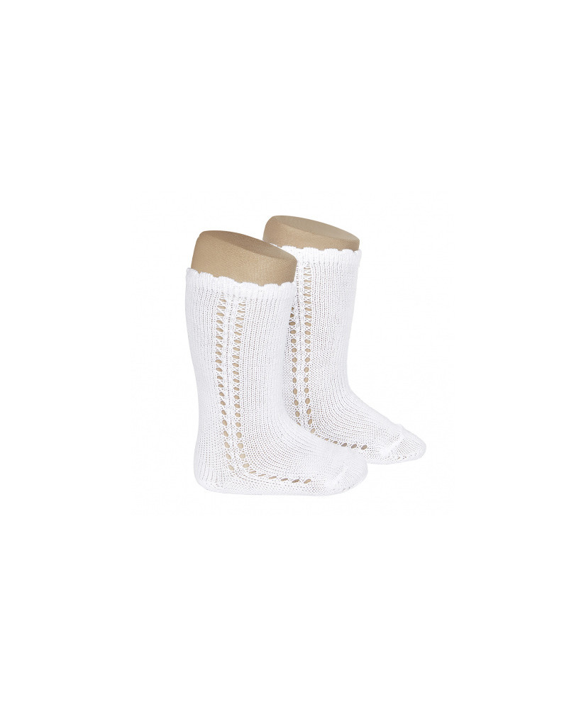 Calcetines altos perlé calado lateral BLANCO 5,00 (2) Referencia 25692_200-Cóndor