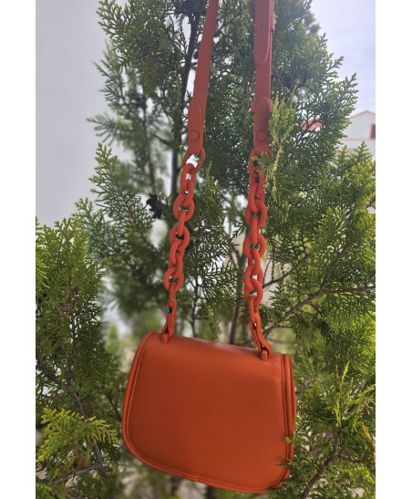 Bolso Logo Relieve Niña Naranja-Abel & Lula