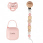 Pack COCO - Rosa (Chupete + Cadena Silicona + Portachupete)-Boann