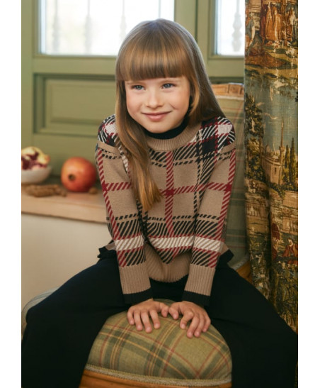 Conjunto tricot cuadros pantalón niña-Abel & Lula
