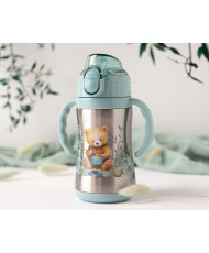 BOTELLA ENTRENAMIENTO OSO SAGE 280ML ACERO INOXIDABLE COLECCIÓN "HONEY"-Kiokids